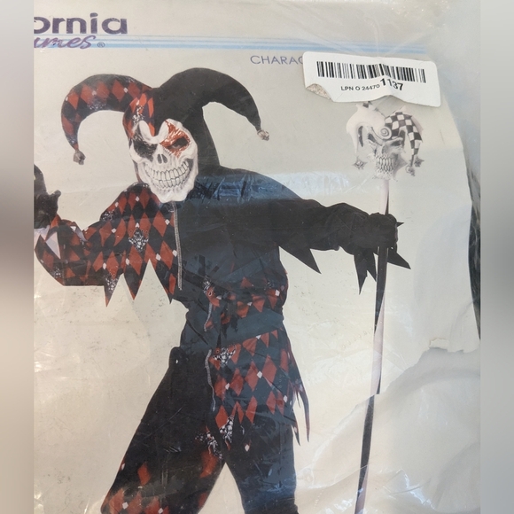 California Costumes Sinister Jester Costume Black Red Size Small 6-8 NEW‎ - Picture 2 of 6